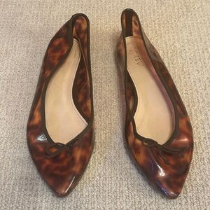 J. Crew Tortoiseshell Flats with Bow Accent